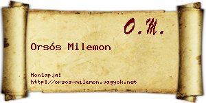 Orsós Milemon névjegykártya